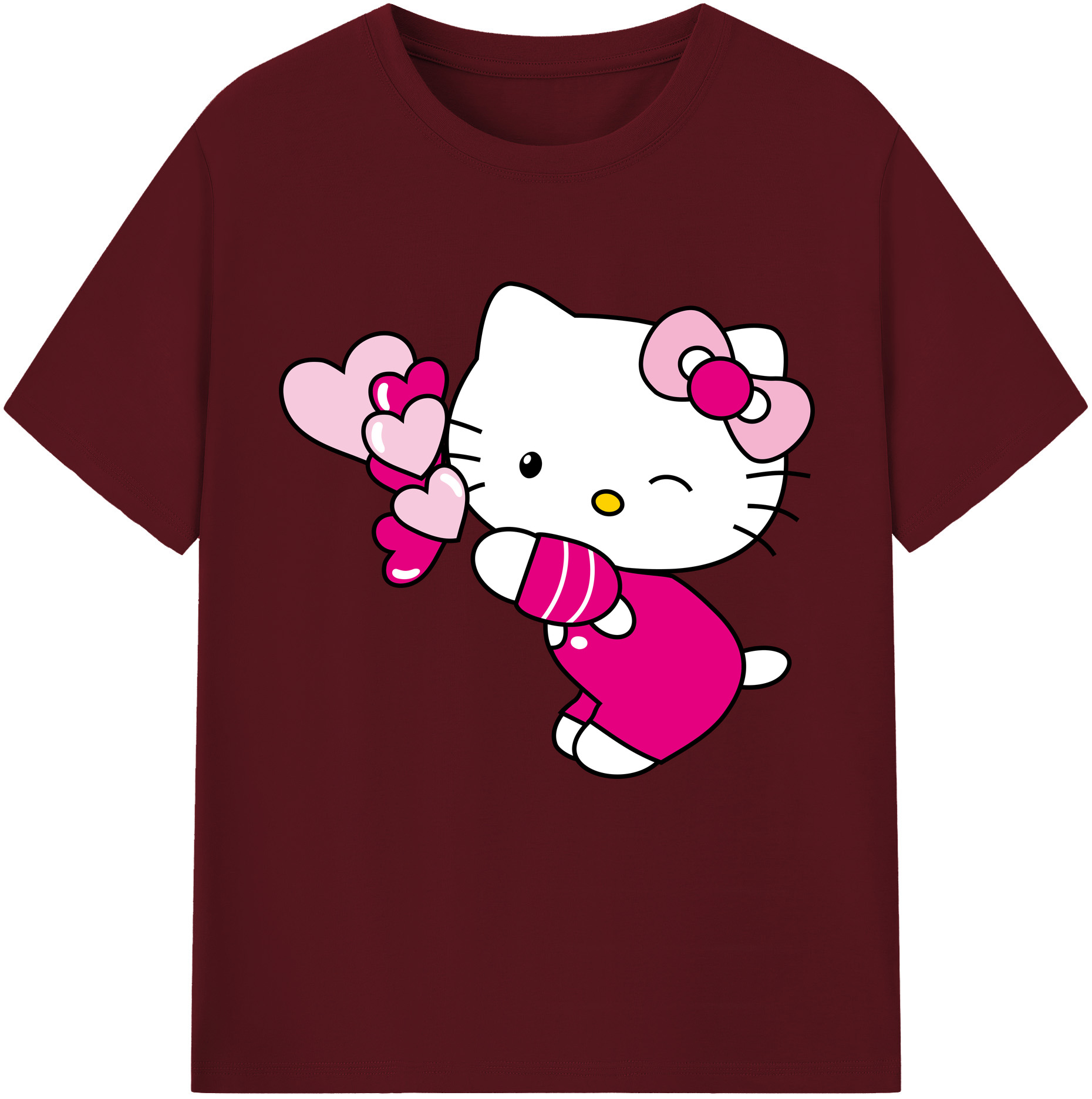 （画像用） Hello Kitty ハローキティ 綿100％半袖Tシャツ（フロントプリント）